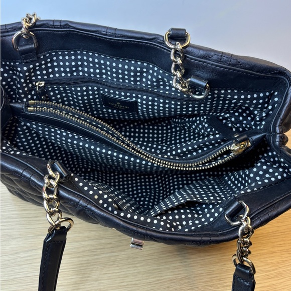 Kate Spade Astor Court “Elena” Black Quilted Leather Handbag Like New!!